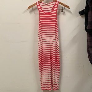 Razor back striped midi dress